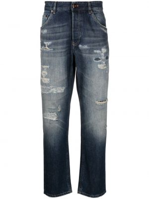 Straight fit džíny s oděrkami Pt Torino modré