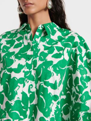 Kokvilnas krekls Diane Von Furstenberg zaļš