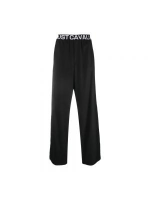 Spodnie skórzane Just Cavalli czarne