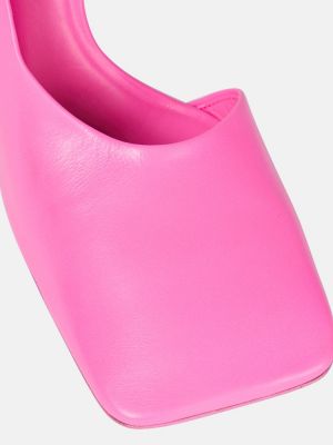 Кожени полуотворени обувки Balenciaga розово