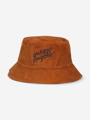 Pomarańczowy kapelusz bawełniany Guess Originals