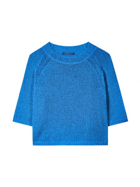 Sweter z krótkim rękawem Luisa Cerano niebieski