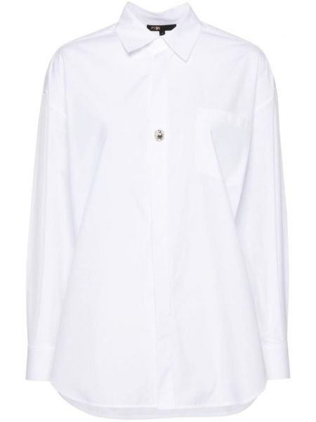 Μακρύ πουκάμισο με πετραδάκια Maje λευκό