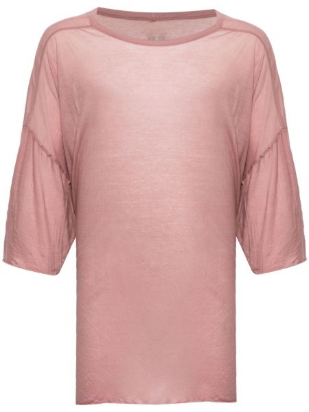 Průsvitné tričko Rick Owens růžové