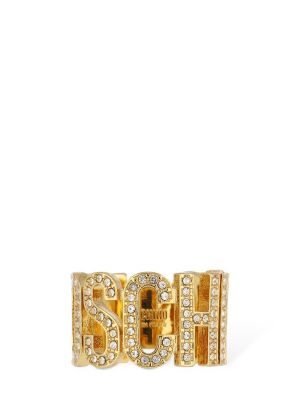 Křišťálový prsten Moschino zlatý