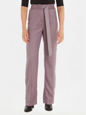 Bavlnené priliehavé nohavice Calvin Klein sivá