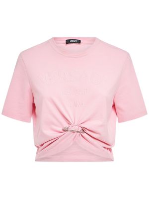 Тениска от джърси Versace розово