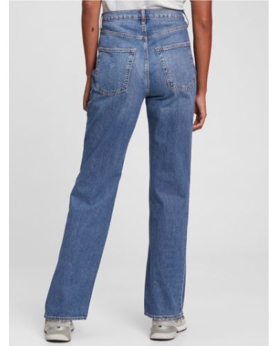Straight fit džíny s vysokým pasem relaxed fit Gap modré