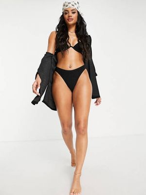 Черные плавки бикини с высокими штанинами South Beach mix & match