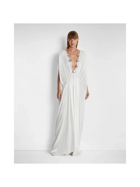 Sukienka długa drapowana Genny biała