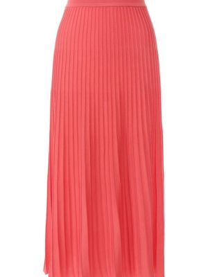 Хлопковая шелковая юбка Loro Piana розовая