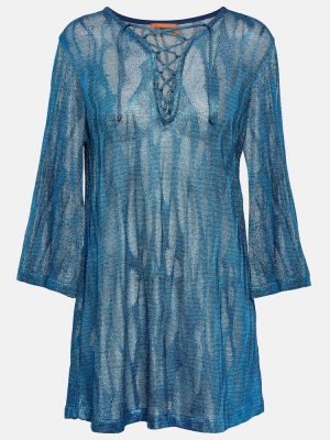 Jacquard haljina Missoni Mare plava