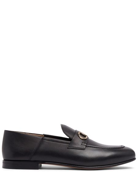 Skinn loafers Ferragamo svart