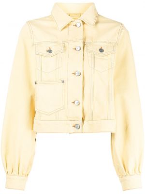 Укороченная джинсовая куртка Ganni, желтый