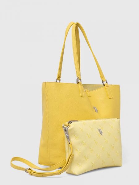 Двусторонняя сумка шоппер U.s. Polo Assn. желтая