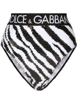 Hlačke z vezenjem s cekini z zebra vzorcem Dolce & Gabbana