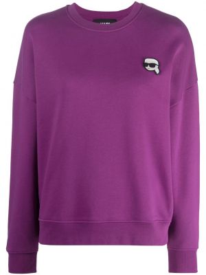 Medvilninis džemperis Karl Lagerfeld violetinė