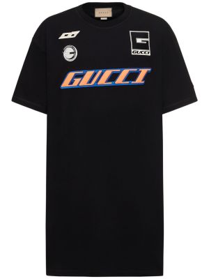 Памучна тениска Gucci черно