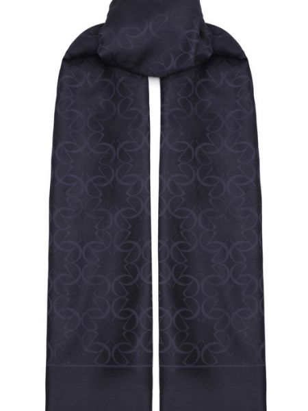 Шелковый шерстяной платок Elie Saab синий