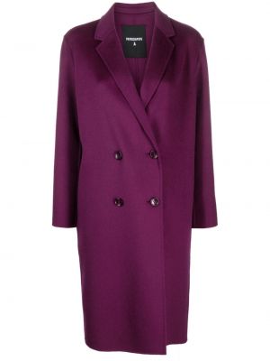 Vlněný kabát Patrizia Pepe fialový