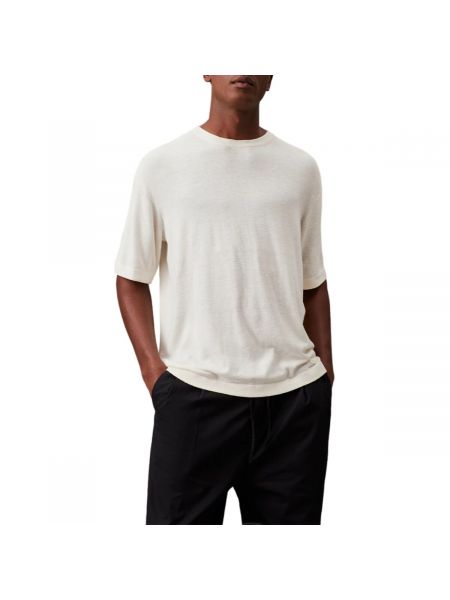 Polo z długim rękawem Calvin Klein Jeans biała