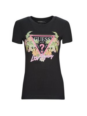 T-shirt a fiori Guess nero