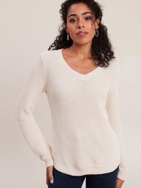 Вязаный свитер MIT V-AUSSCHNITT Breal, ivoire
