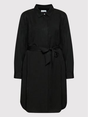 Φόρεμα σε στυλ πουκάμισο Calvin Klein Curve μαύρο