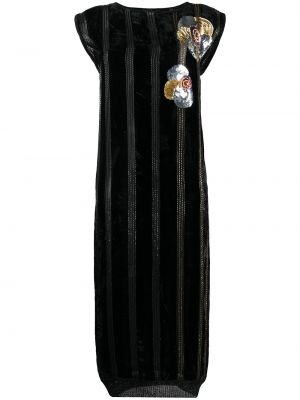 Vestido con lentejuelas a rayas A.n.g.e.l.o. Vintage Cult negro