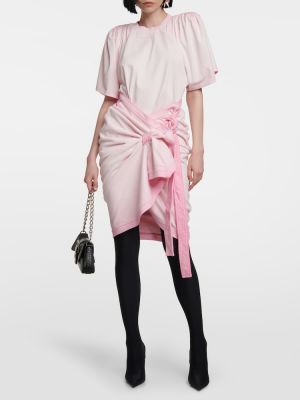 Pamučna mini suknja s vezom Y Project ružičasta