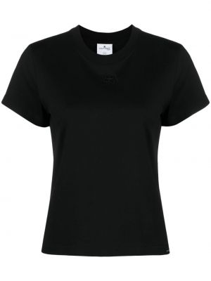 Βαμβακερή μπλούζα με κέντημα Courreges μαύρο