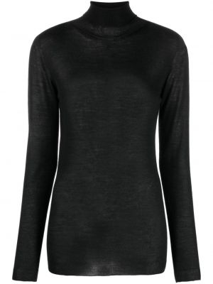 Кашмирен копринен пуловер Fabiana Filippi черно