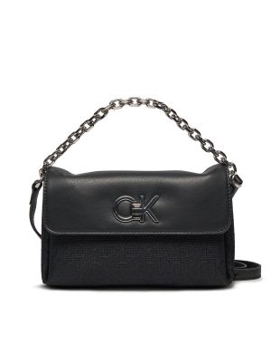 Crossbody torbica iz žakarda Calvin Klein črna