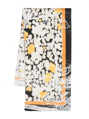 Fular de mătase cu model floral cu imagine Lanvin