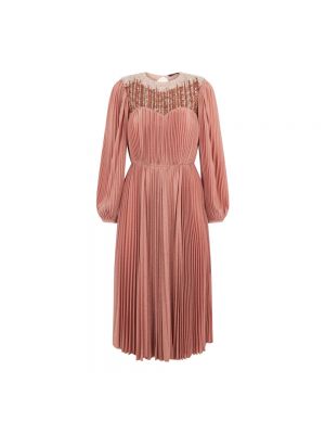 Sukienka midi z różowego złota Elisabetta Franchi