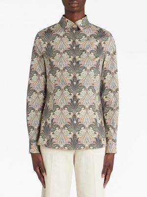 Hemd aus baumwoll mit print mit paisleymuster Etro grau