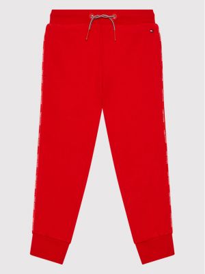 Kalhoty Tommy Hilfiger, červená
