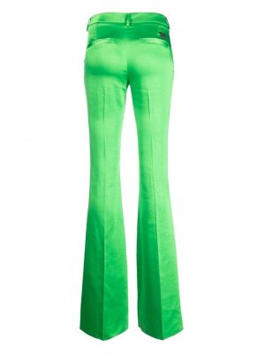 Satynowe spodnie Philipp Plein zielone