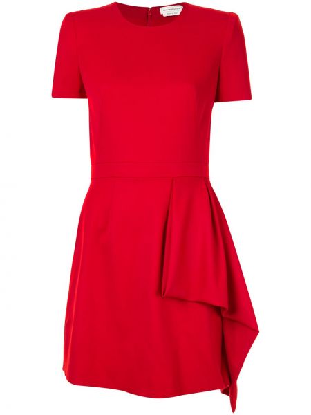 Mini vestido drapeado Alexander Mcqueen rojo