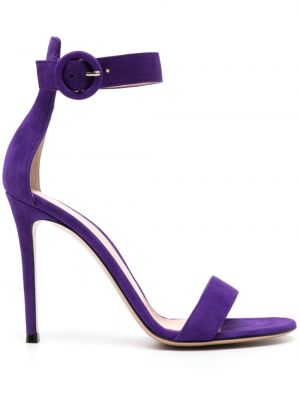 Sandale din piele de căprioară Gianvito Rossi violet