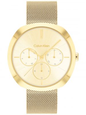 Часы с сеткой из нержавеющей стали Calvin Klein золотые