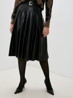 Кожаная юбка Valoris черная