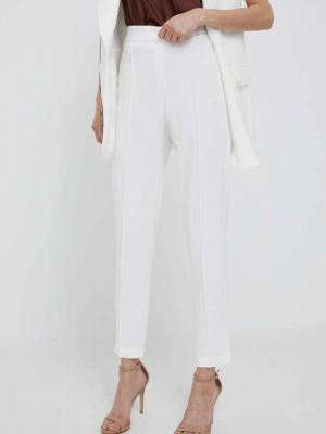 Jednobarevné kalhoty s vysokým pasem Artigli bílé