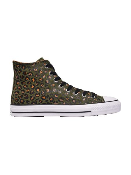 Леопардовые кроссовки со звездочками Converse Chuck Taylor All Star зеленые