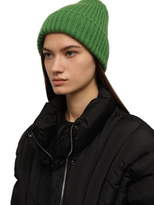 Кашемировая шерстяная шапка Tegin зеленая