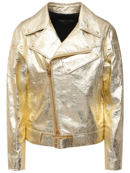 Кожаная куртка Tom Ford золотая