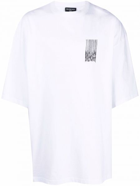 Тениска с принт Balenciaga бяло