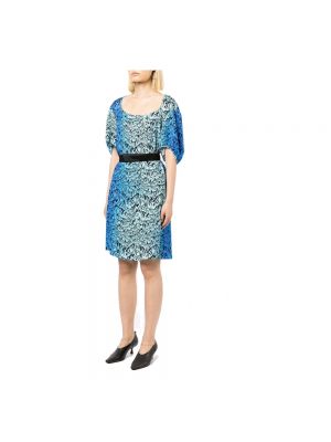 Mini vestido con estampado manga corta Stella Mccartney azul