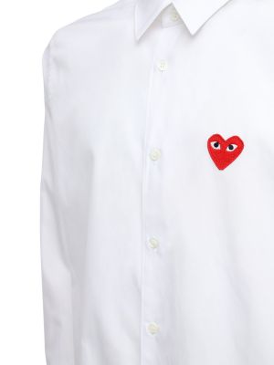Bombažna srajca z vzorcem srca Comme Des Garçons Play bela