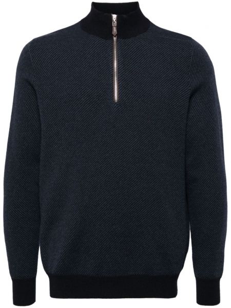 Jacquard kort sweatshirt N.peal blå